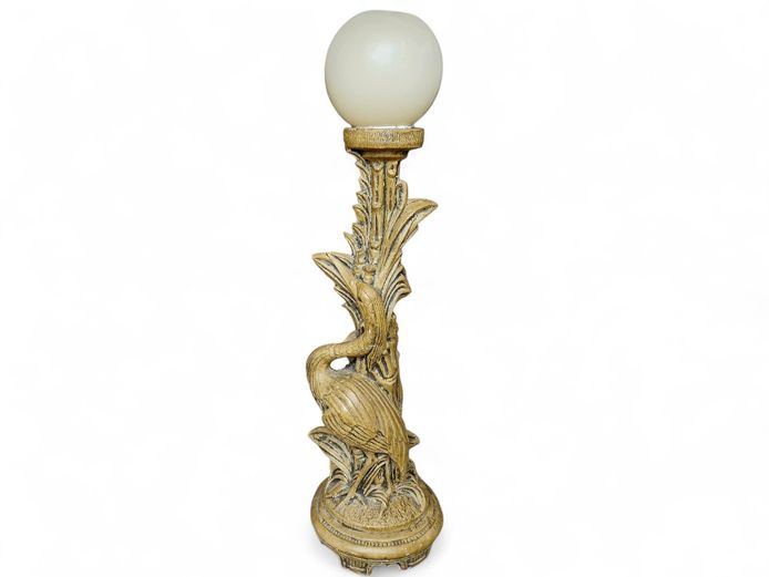 1970's Heron Ornate Figural Sculpture Candle Stand