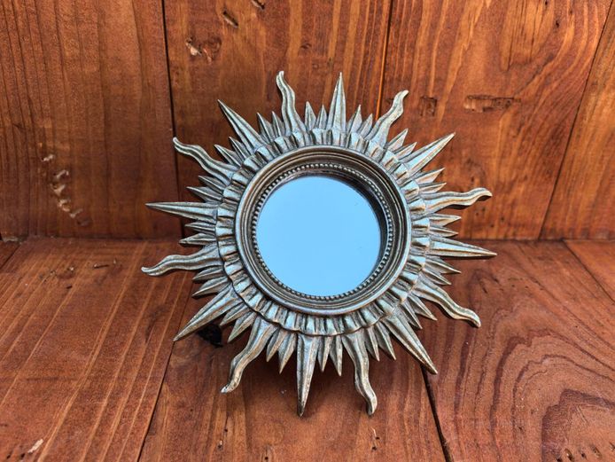 Small Gold Sunburst Starburst Wall Mirror