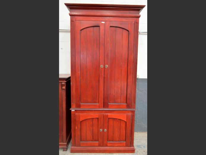 MAHOGANY 4-DOOR CABINET, 120 x 73 x 237cm