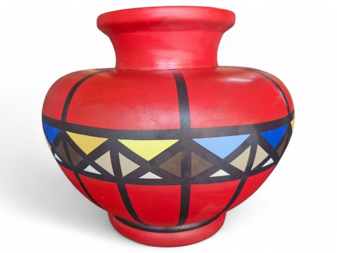 Zulu Hand-Painted Ceramic Pot