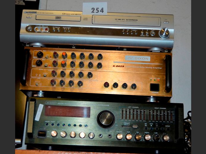 DIXON MIXING AMP, JVC DVD PLAYER & A SANSUI DVD/VCR COMBO [Switch on]