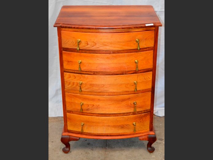 KLUYTS OF KNYSNA BLACKWOOD 5-DRAWER CHEST OF DRAWERS ON PAD FEET, 61 x 47 x 91cm