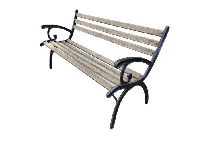 Traditional Outdoor Cast Iron & Wood Garden Bench
