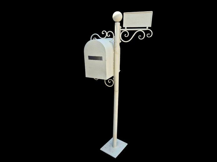 Decorative Metal Mailbox Stand with Name Board