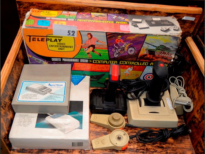 VINTAGE TELEPLAY TV GAMING CONSOLE, JOYSTICKS, etc [Untested]