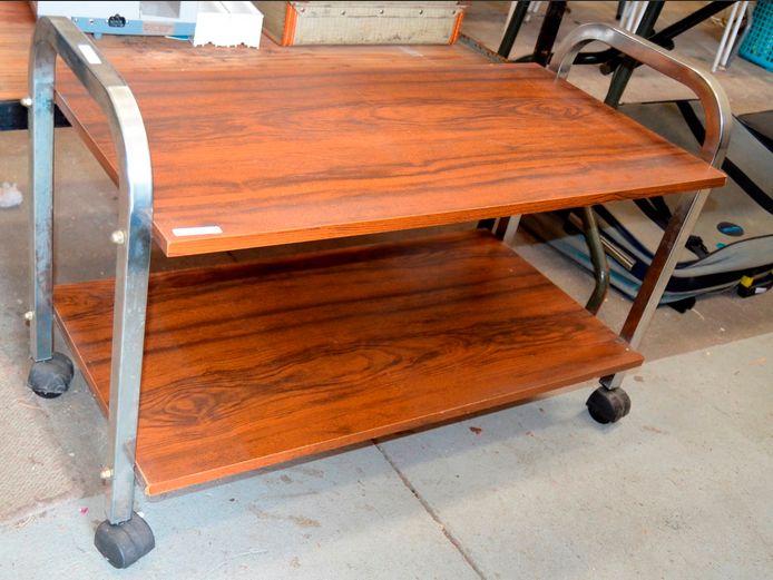 MELAMINE 2-TIER TV TROLLEY, 85 x 40 x 57cm