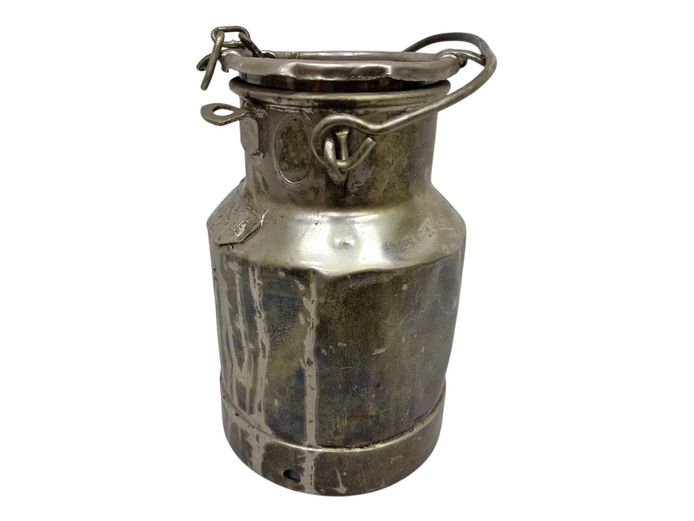 Vintage Embossed Metal Milk Can
