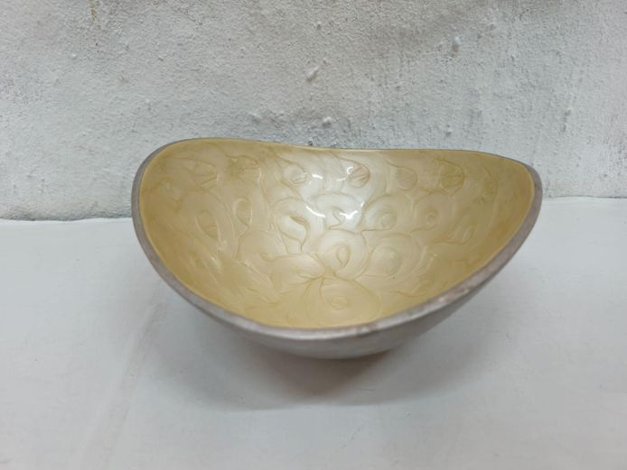 Contemporary Organic Freeform Enameled Decorative Bowl