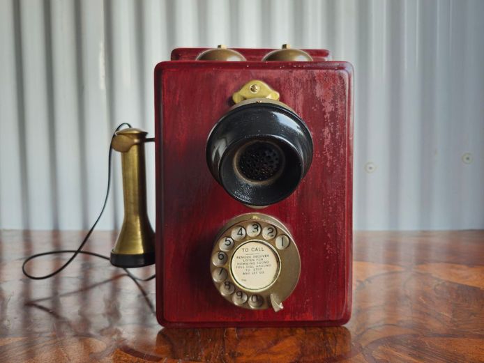 1920's Authentic General Electric Wall Mounted Brass Telephone