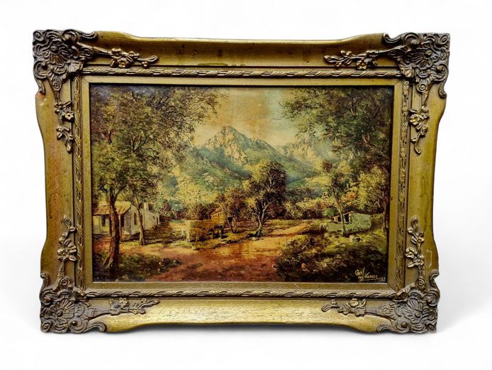 Charl van Niekerk Print in Ornate Antique Frame