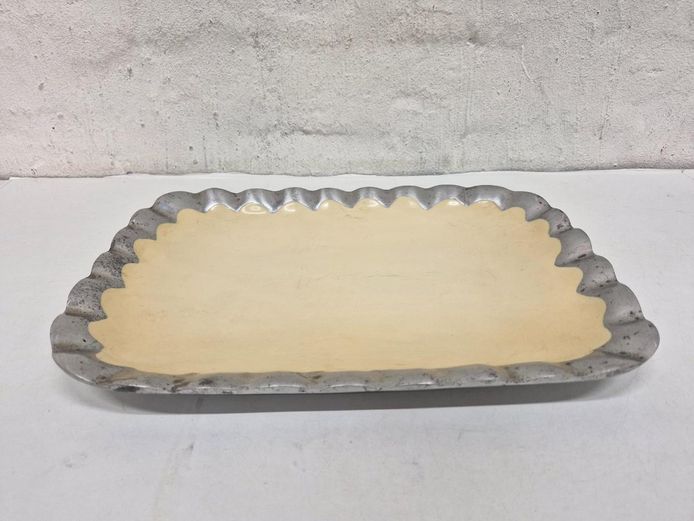 Enamel & Aluminum Fluted Border Serving Platter