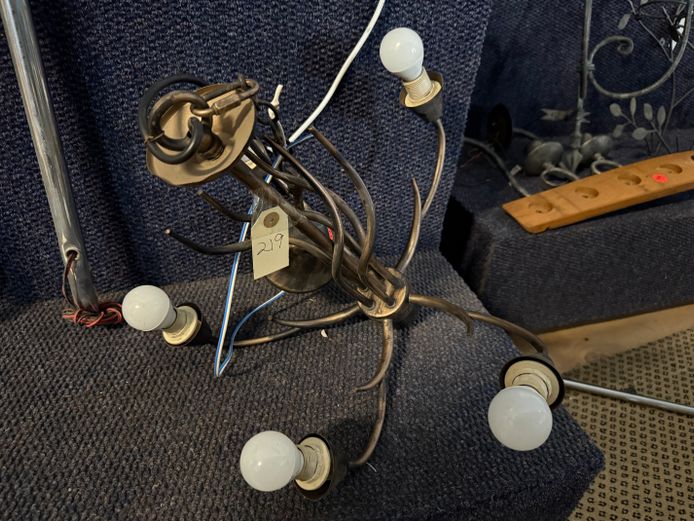 Bronze coloured 5 bulb chandelier