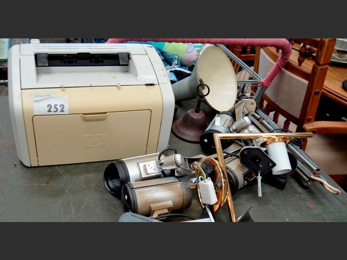 HP DESKJET PRINTER [Switches on, Untested further], DUMMY SECURITY CAMERAS, etc