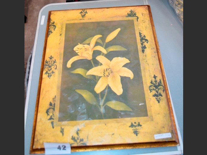 UNFRAMED OIL ON BOARD "FLOWERS", 52 x 41cm