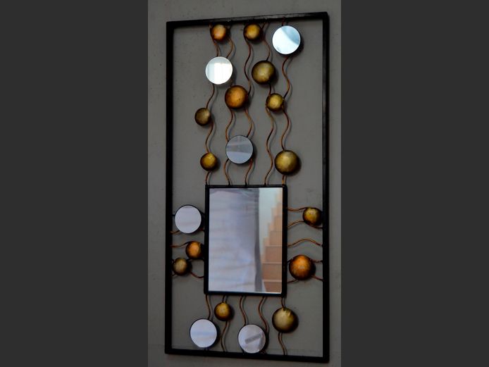 FUNKY METAL FRAMED MIRROR, 84 x 40.5cm