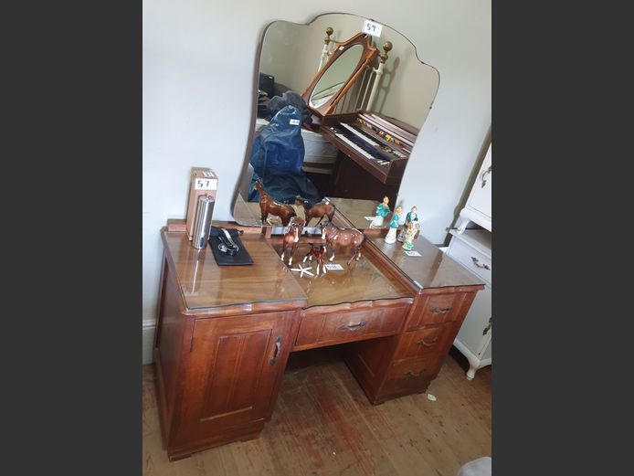 KIAAT SINGLE DOOR, 4-DRAWER DRESSING TABLE WITH MIRROR, 114 x 47 x 150cm