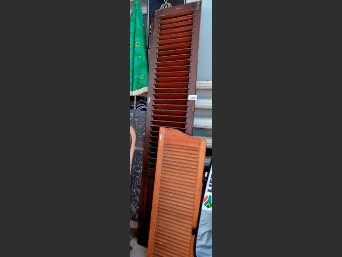 LOT OF 4: MERANTI SHUTTERS, 211 x 45cm & 107 x 39cm
