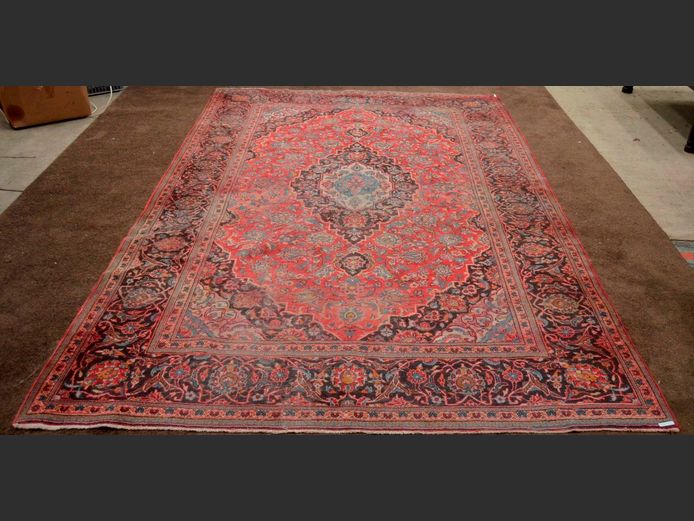 MULTI-COLOURED PERSIAN CARPET, 300 x 198cm [Worn]