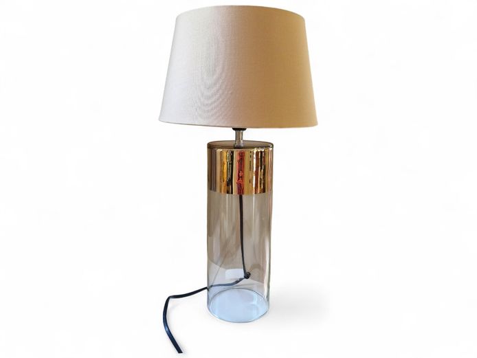 Clear Glass & Gold Vase Shaped Table Lamp