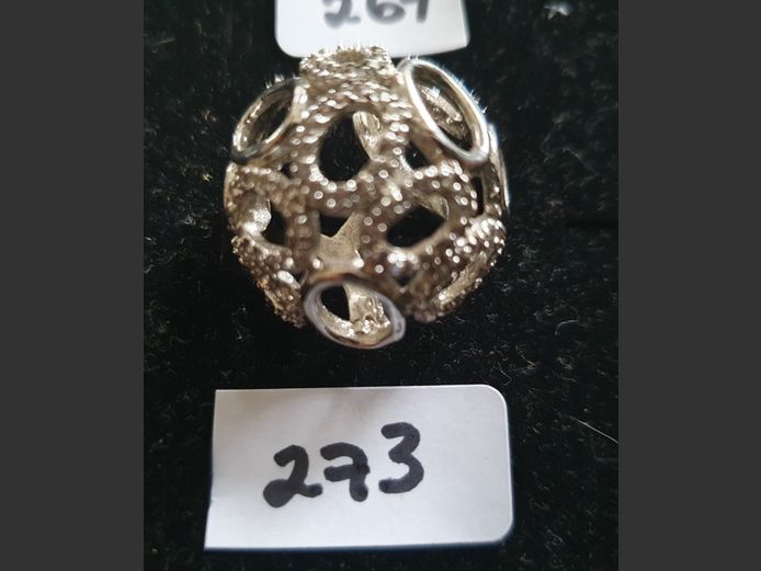 SILVER DRESS RING WITH CLEAR STONES