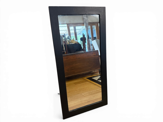 Full-Length Black Framed Wall Mirror (Modern Minimalist)