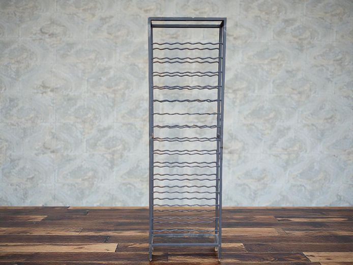 Tall Industrial-Style Metal Wine Rack