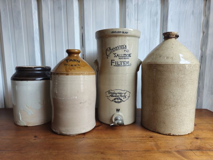Collection of Old Stoneware Jars