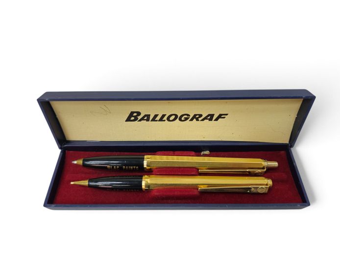 Vintage Ballograf Gold-Tone Pen & Pencil Writing Set