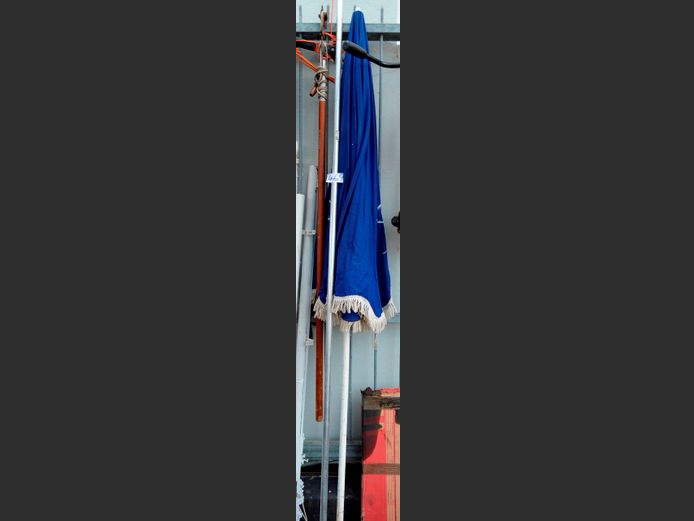 LOT: 2 x BRANCH CUTTERS & A BEACH UMBRELLA