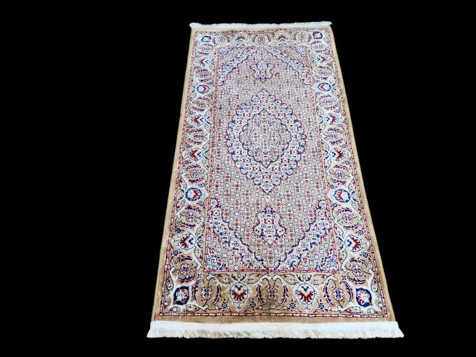 Turkish Kashan Style Polyester Runner Beige & Cream