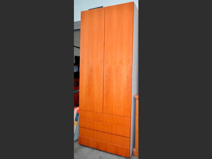 CHERRYWOOD 2-DOOR, 4-DRAWER CABINET, 90 x 60 x 222cm