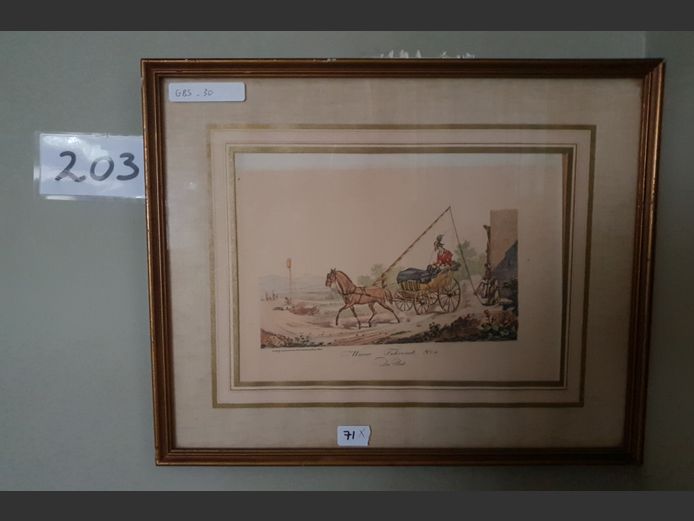 GILT FRAMED PRINT "CARRAGE"