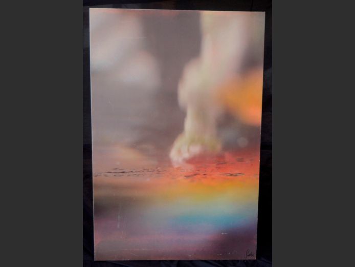 FRAMED ABSTRACT PRINT ON CANVAS, 150 x 100cm