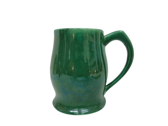 Mid-Century Vintage Lucia Ware Green Glazed Ceramic Tankard
