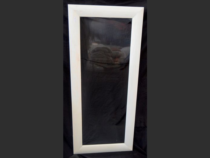 WHITE PAINTED FRAMED MIRROR, 140 x 60cm
