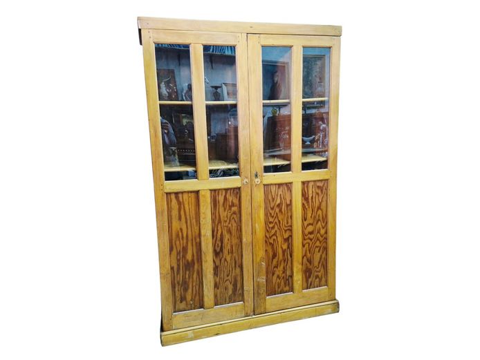 Oregon Wood Pigeon Hole Cabinet with Glass Doors