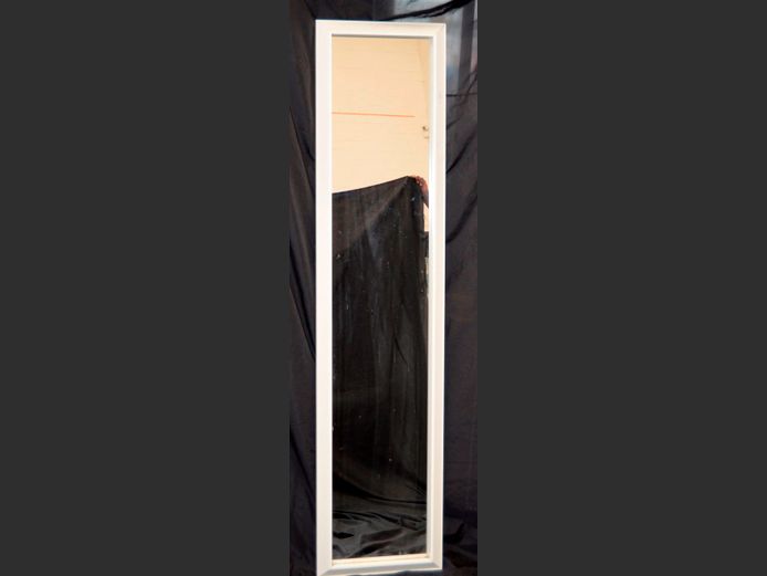 WHITE FRAMED MIRROR, 157 x 37cm
