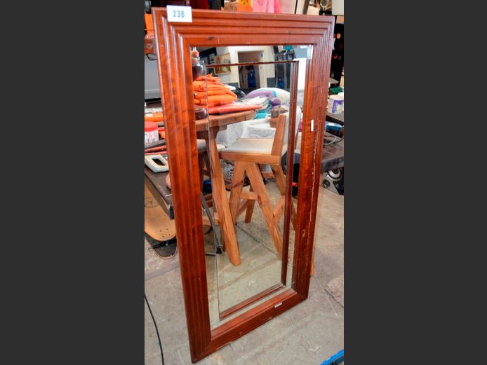 IMBUIA FRAMED MIRROR, 141 x 70cm