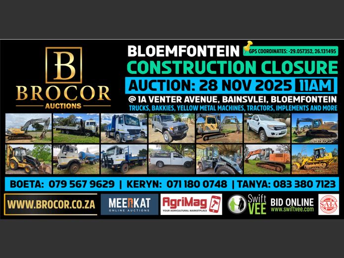 BLOEMFONTEIN CONSTRUCTION CLOSURE AUCTION 