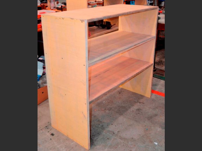 PLYWOOD 2-TIER SHELF, 117 x 50 x 112cm