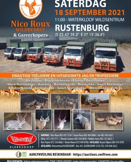 NICO ROUX SEPTEMBER GAME AUCTION | SwiftVEE | South Africa’s Leading ...