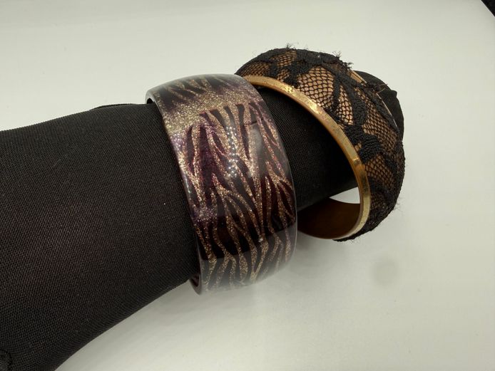 Set of two bangles - One metal and one acrylic