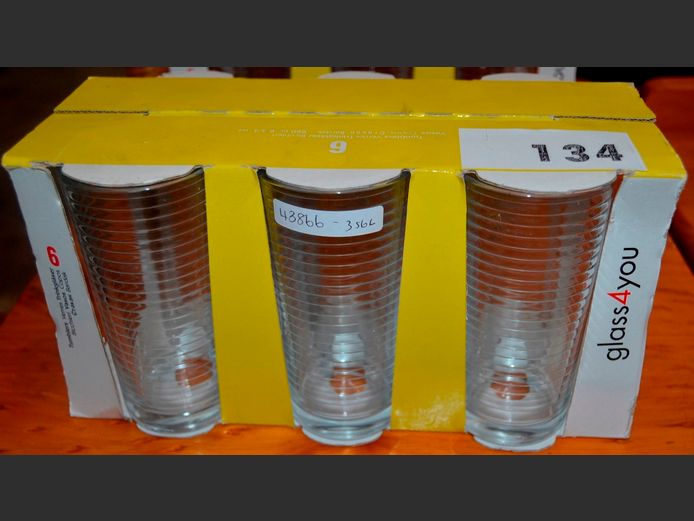 SET OF 6 GLASS 4 YOU HIBALLS