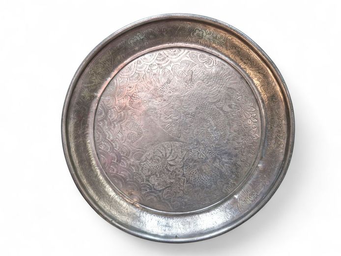 19th Century Qing dynasty Kut Hing Pewter Swatow Tray
