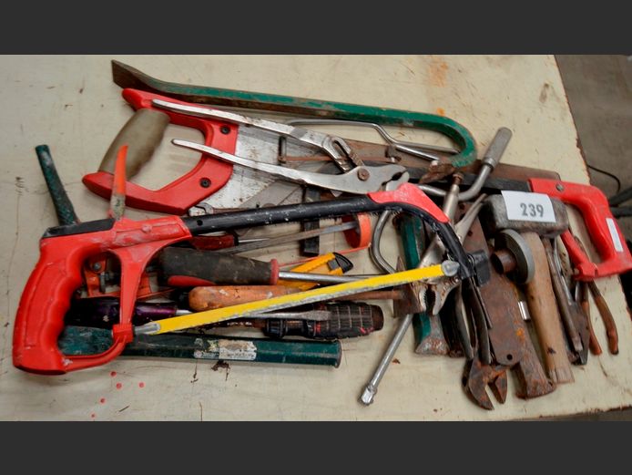 CHISELS, HAMMERS, SAWS, PLIERS, etc