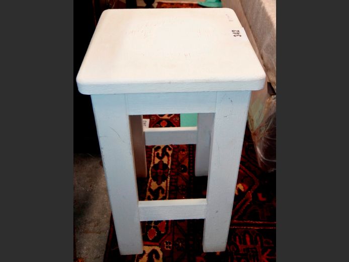 WHITE PAINTED STOOL, 34 x 34 x 60cm