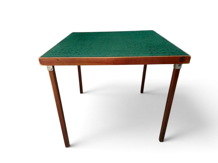 Vintage Hand-Crafted Wooden Card Table by Hilton Wolff