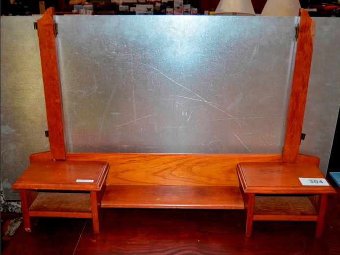 STAINED OAK VANITY MIRROR FRAME, 88 x 17 x 60cm	