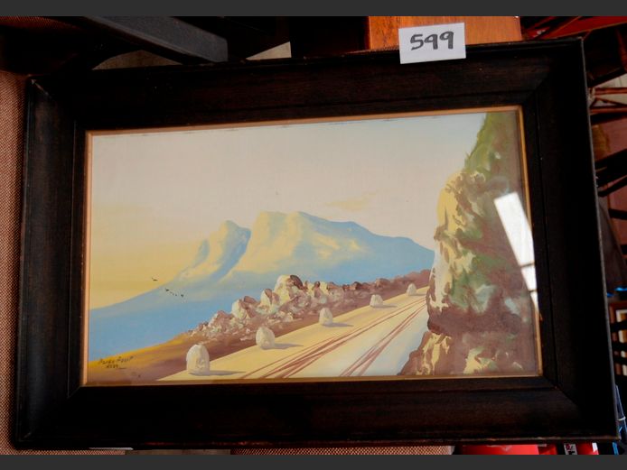 FRAMED WATERCOLOUR "MOUNTAINS" SIGNED PERD PAART KNOX, 48 x 28cm