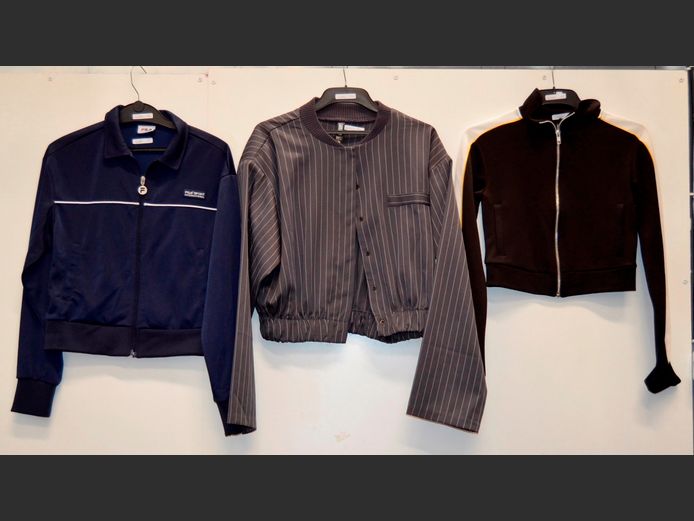 LOT OF 3 LADIES SPORT JACKETS: FILA, H & M & THE FIX [Sizes XS & 14]